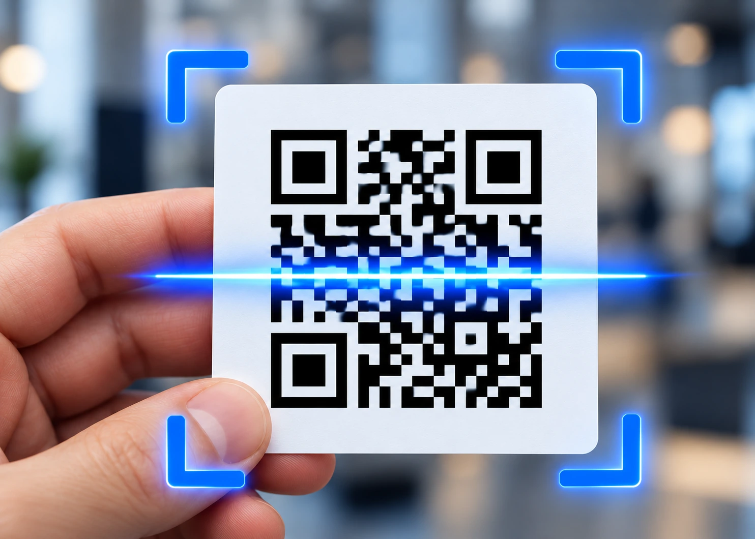 Sample QR code in camera scanning view